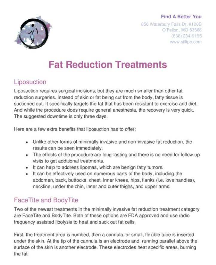 fat reduction treatment option cover