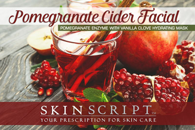 The pomegranate cider facial by skinscript is available at Find A Better You med spa.